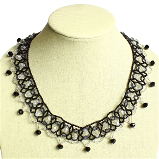 Carmen Necklace - #102 Black and Crystal,  Magnetic Clasp!