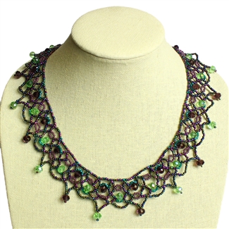 Carmen Necklace - #105 Purple and Green,  Magnetic Clasp!