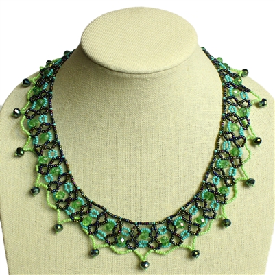 Carmen Necklace - #134 Turquoise and Lime, Magnetic Clasp!