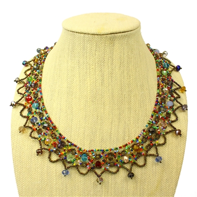 Carmen Necklace - #152 Bronze and Multi,  Magnetic Clasp!