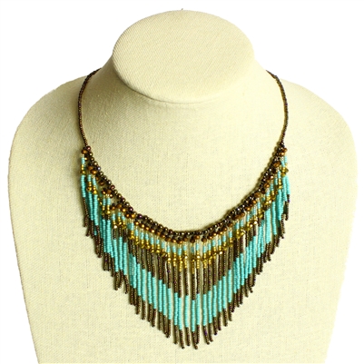 Sasha Necklace - #131 Turquoise and Bronze, Magnetic Clasp!