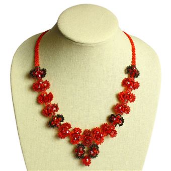 Primrose Necklace - #111 Red Garnet, Magnetic Clasp!