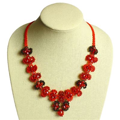 Primrose Necklace - #111 Red Garnet, Magnetic Clasp!