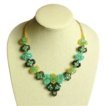 Primrose Necklace - #132 Turquoise and Gold, Magnetic Clasp!