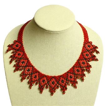 13 Diamonds Necklace - #111 Red Garnet, Magnetic Clasp!