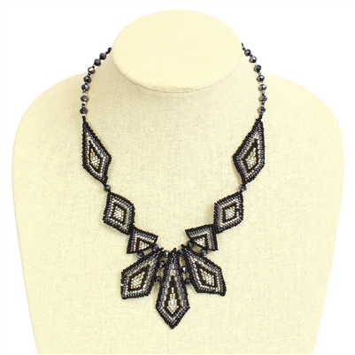 Palisade Necklace - #102 Black and Crystal, Magnetic Clasp!