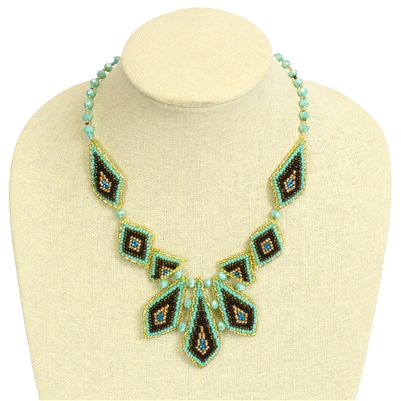 Palisade Necklace - #132 Turquoise and Gold, Magnetic Clasp!