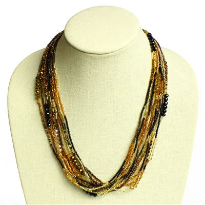 12 Strand Color Block Necklace - #103 Earth, Magnetic Clasp!