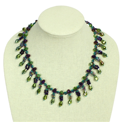 Candela Necklace - #105 Purple and Green, Magnetic Clasp!