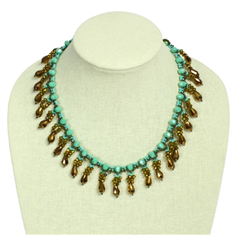 Candela Necklace - #131 Turquoise and Bronze, Magnetic Clasp!