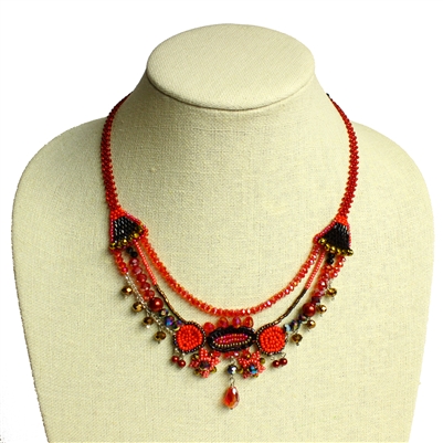 Zoe Necklace - #111 Red Garnet, Magnetic Clasp!