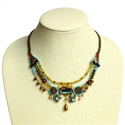 Zoe Necklace - #131 Turquoise and Bronze, Magnetic Clasp!