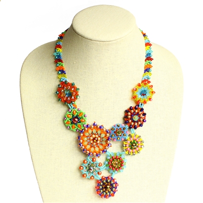 Button Necklace - #101 Multi, Magnetic Clasp!