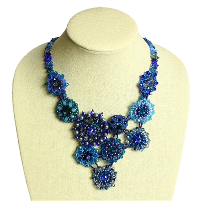 Button Necklace - #108 Blue, Magnetic Clasp!