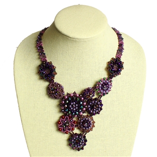 Button Necklace - #210 Purple, Magnetic Clasp!
