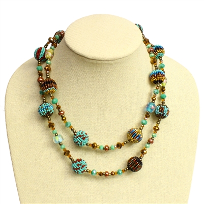Fiesta Necklace - #131 Turquoise and Bronze, Magnetic Clasp!