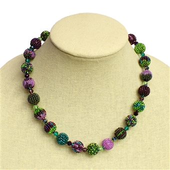 Small Fiesta Necklace - #105 Purple and Green, Magnetic Clasp!