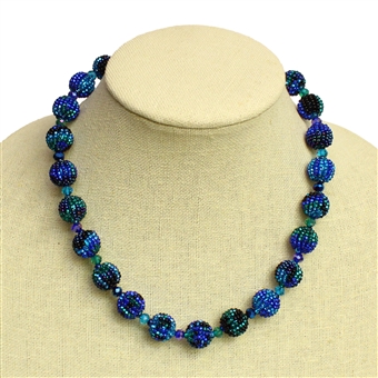 Small Fiesta Necklace - #108 Blue, Magnetic Clasp!