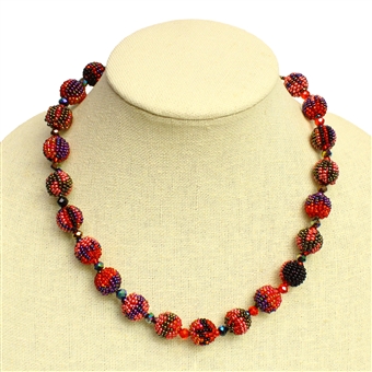 Small Fiesta Necklace - #111 Red Garnet, Magnetic Clasp!