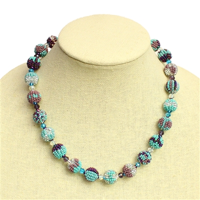 Small Fiesta Necklace - #145 Turquoise and Purple, Magnetic Clasp!