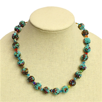 Small Fiesta Necklace - #153 Turquoise, Bronze, Multi, Magnetic Clasp!