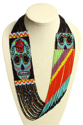 Dia de los Muertos Necklace #11 - #200 Black