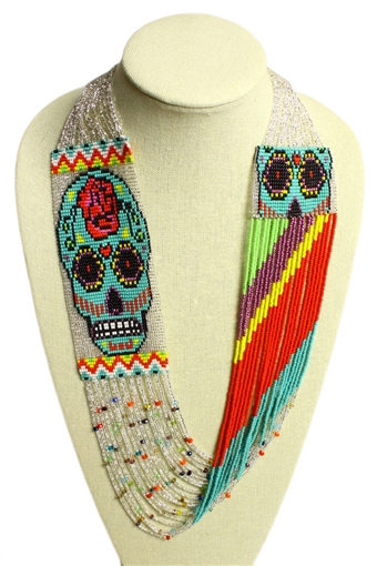 Dia de los Muertos Necklace #11 - #206 Crystal