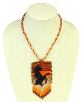 Horse Patch Necklace - #519 Orange, Magnetic Clasp!