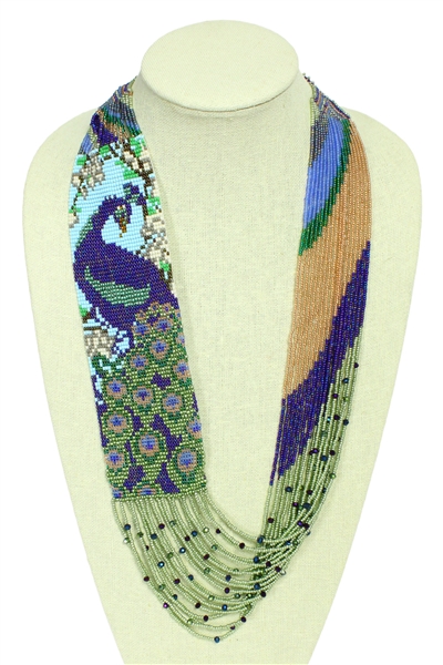 Peacock Story Necklace, Magnetic Clasp!