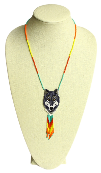 Wolf Necklace - #098 Turquoise Fire