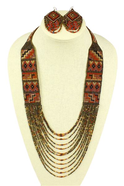 Mesa Necklace and Earring Set - #103 Earth, Magnetic Clasp!
