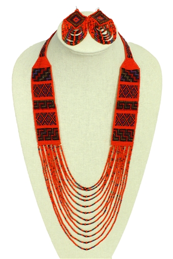 Mesa Necklace and Earring Set - #110 Red Coral, Magnetic Clasp!