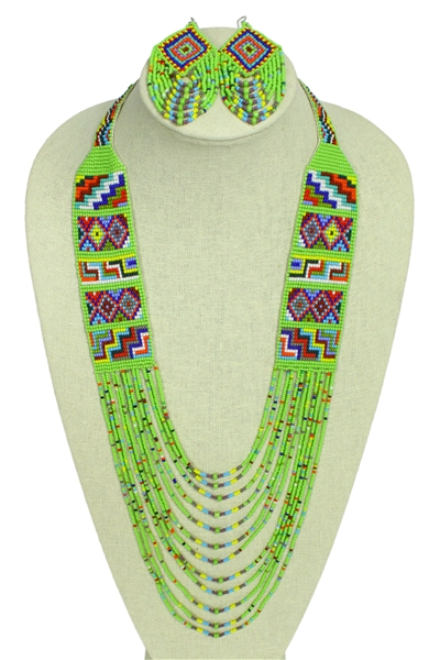 Mesa Necklace and Earring Set - #211 Lime, Magnetic Clasp!