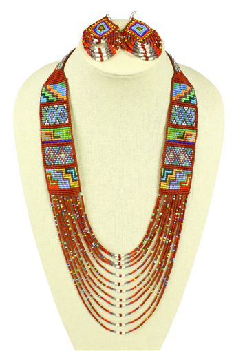 Mesa Necklace and Earring Set - #550 Brown, Magnetic Clasp!