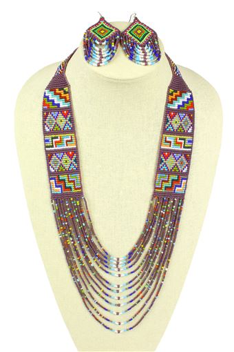Mesa Necklace and Earring Set - #552 Grape, Magnetic Clasp!