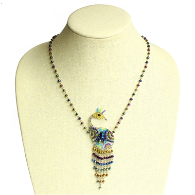 Crystal Peacock Necklace, Magnetic Clasp!
