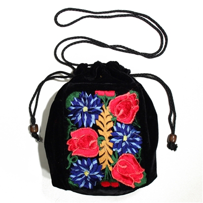 Floral Velvet Round Bag - Assorted Floral