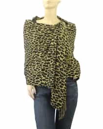 3 Ply Cashmere Pashmina Leopard Animal Print Wrap