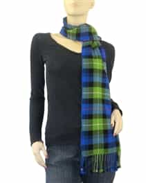 Cashmere Plaid Muffler Blue and Green Tartan