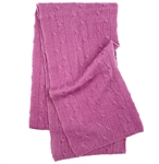 Pure Cashmere Cable Knit Scarf Midnight Lavender