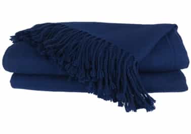 Cashmere Throw Blanket Midnight Blue