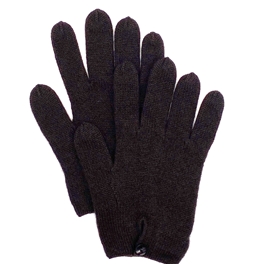 Pure Cashmere Button Gloves Dark Chocolate
