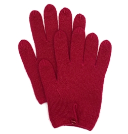 Pure Cashmere Button Gloves Cranberry