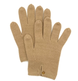 Pure Cashmere Button Gloves Camel