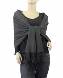 Charcoal Pashmina Wrap 3 Ply