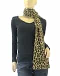 Pure Cashmere Knit Printed Scarf Leopard