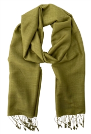 Pashmina/Silk Water Stole Olive