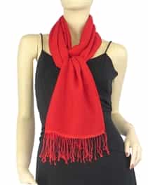 Pashmina/Silk Water Stole Red