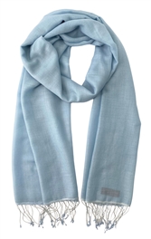 Pashmina/Silk Water Stole Light Blue