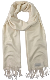 Pashmina/Silk Water Stole Ivory